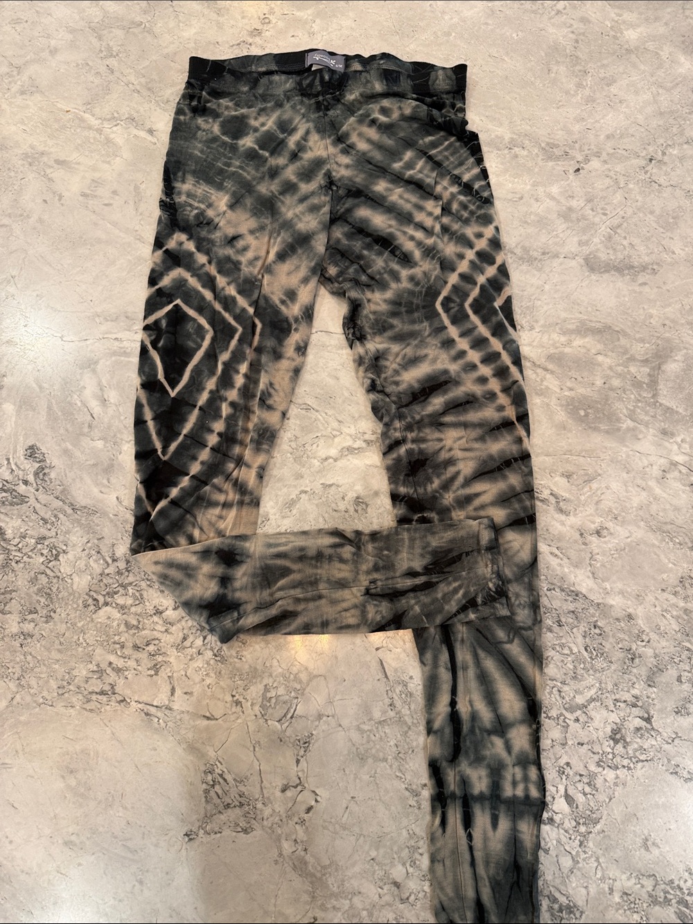 Tie-Dye Leggings - Black and Tan